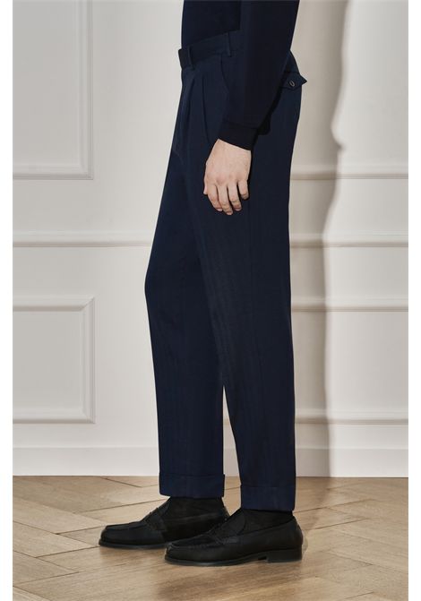 PT Torino Pantaloni Carrot in Lana e Cotone Blu Chiaro Uomo PT TORINO | Pantaloni | CO-ZSCLZB0CL10340